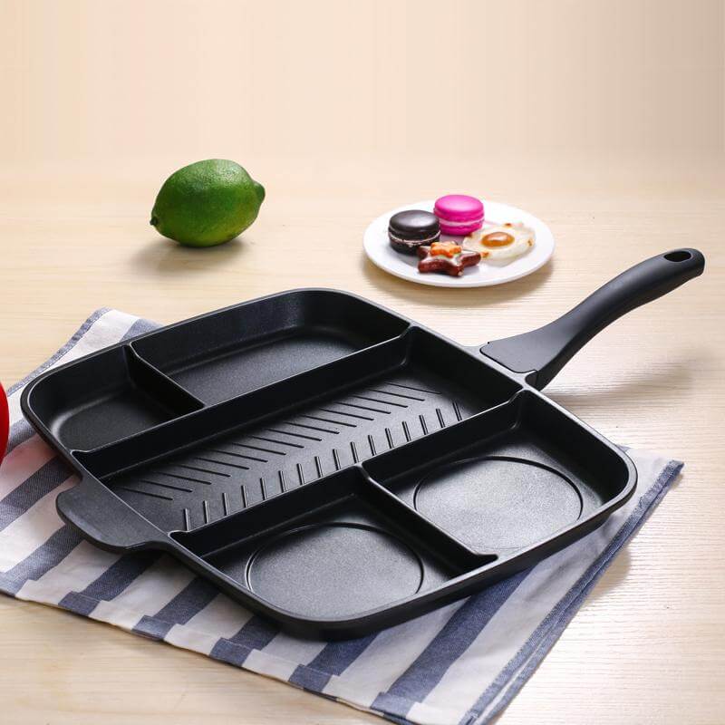 Kitchen Pot 15 Inches Non-stick Frying Pan 5 In 1 Fry Pan Divided Grill Pan  for All-in-One Cooked Breakfast Pot Fry Oven Meal - AliExpress