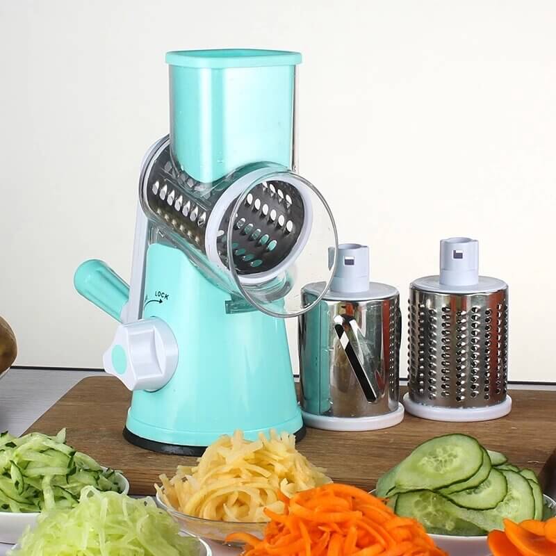 Rotary Cheese Grater -Manual Vegetable Slicer with Stainless Steel