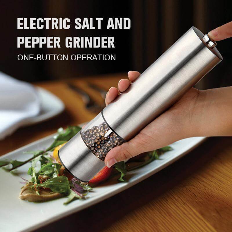 Fancy Electric Salt and Pepper Grinder Set, One Hand Operation